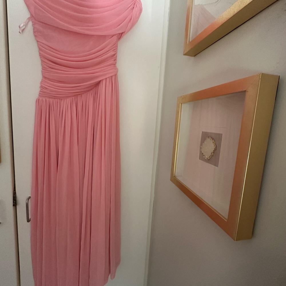 Chic One-Shoulder Pink Dress